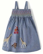 8F Neu mit Etikett 2T Gymboree Sommer Safari bestickt Chambray Kleid & Windelhülle Set