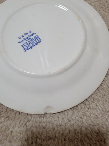 Vintage Harvest F45 N6, Red Center Decal, Embossed Floral, Round plate - Picture 3 of 5