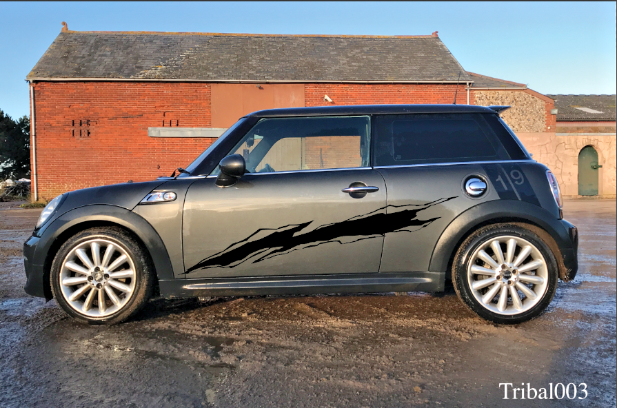 Mini Cooper S One JCW Side Stripes Vinyl Graphics Decals R56 F56 R55 ...