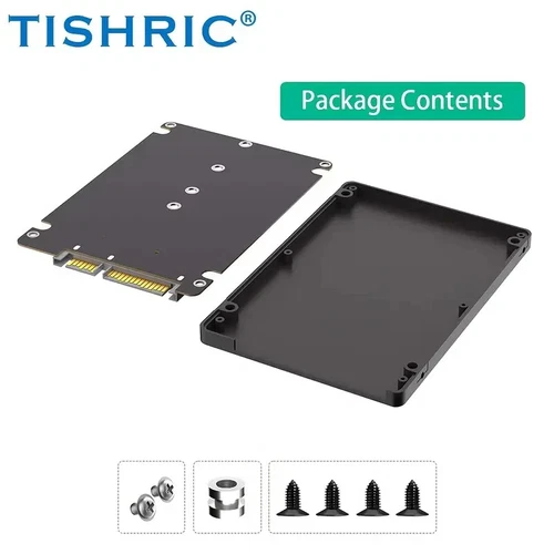 TISHRIC M.2 to 2.5'' SATA SSD Enclosure Converter, B & M Key, SATA 3.0, 7mm Case