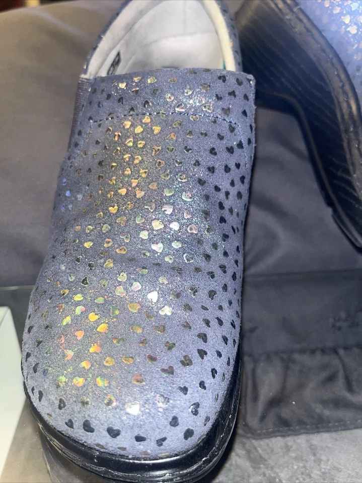 Zapatos sin cordones KLOGS Naples talla 7,5 M enfermería atención médica corazones azul marino LNC Foto 3 de 4