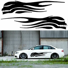 JDM Black Universal DIY Skull Flow Auto Side Body Truck Vinyl Decor Stickers 2pc