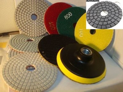 4'' Diamond Polishing Pads Kit 50+1 Granite Marble Concrete Stone Wet Dry