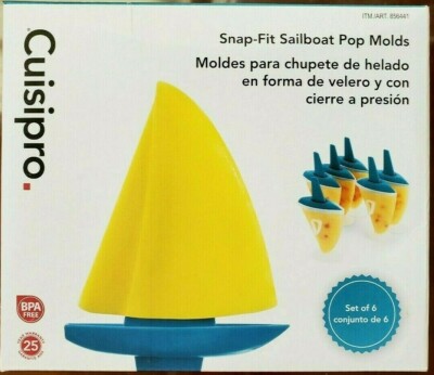 Cuisipro Homemade Popsicle Maker Set of 6 Snap-Fit Sailboat Molds BPA Free NEW
