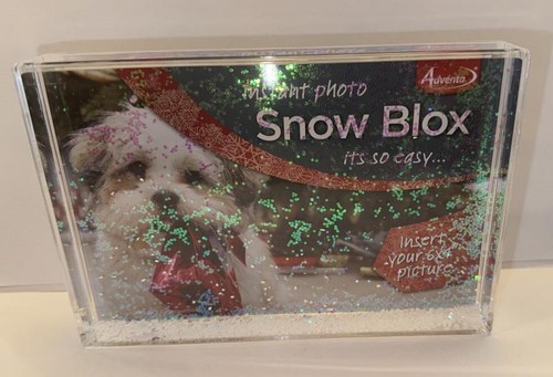 2015 ADVENTA Shaker Snow Globe SNOW BLOX Frame ~ 4" x 6" inch Size ~ New!