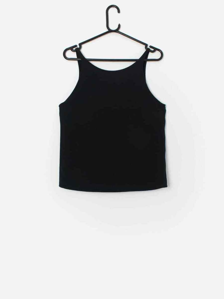 Vintage Emporio Armani black vest top Strappy Y2K Designer Vintage Emporio Armani black vest top Strappy Y2K Designer