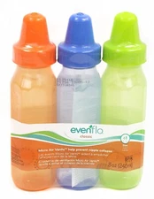 Evenflo Classic 3 Count Each Light Tint Nurser 8 Ounce Slow Flow 0-3 Months Lot