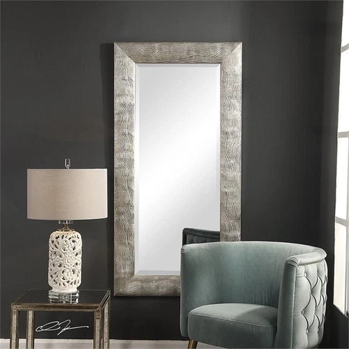 Uttermost Maeona Contemporary MDF Wood Decorative Mirror in Silver - Picture 2 of 7