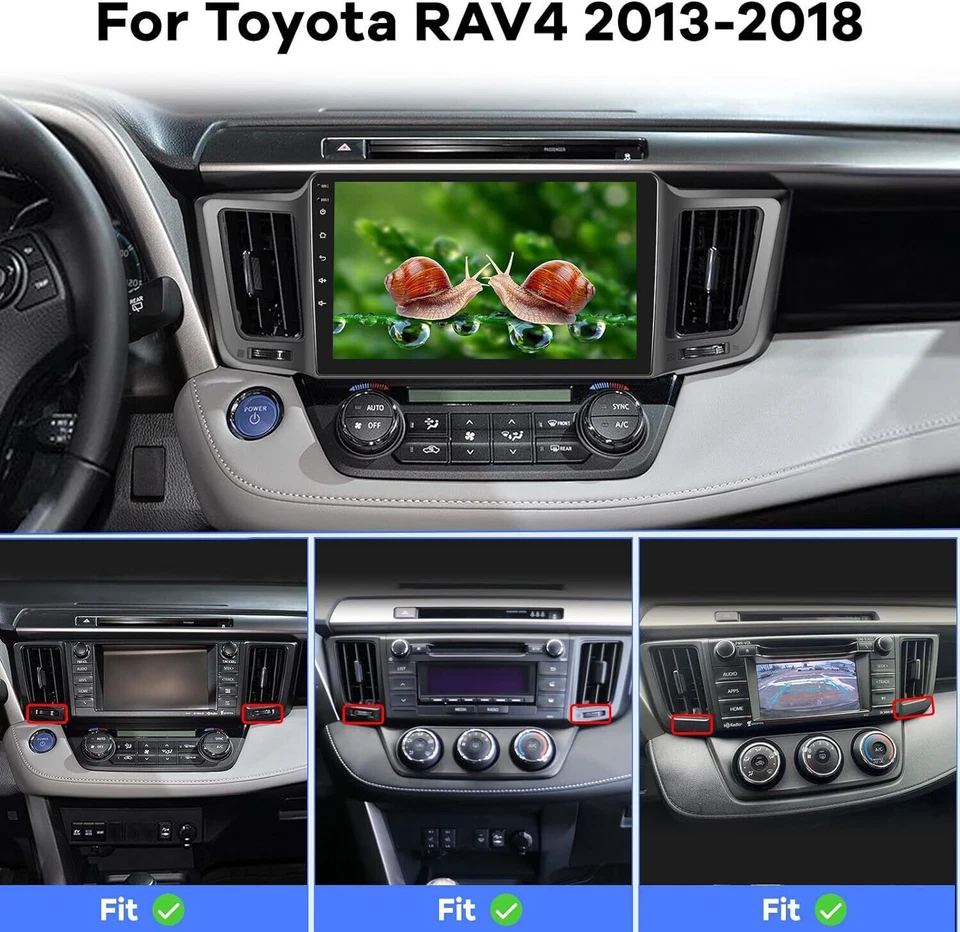 For Toyota RAV4 2013-2018 Apple Carplay Android13 Car GPS Radio Stereo 4+64G Foto 2 de 4