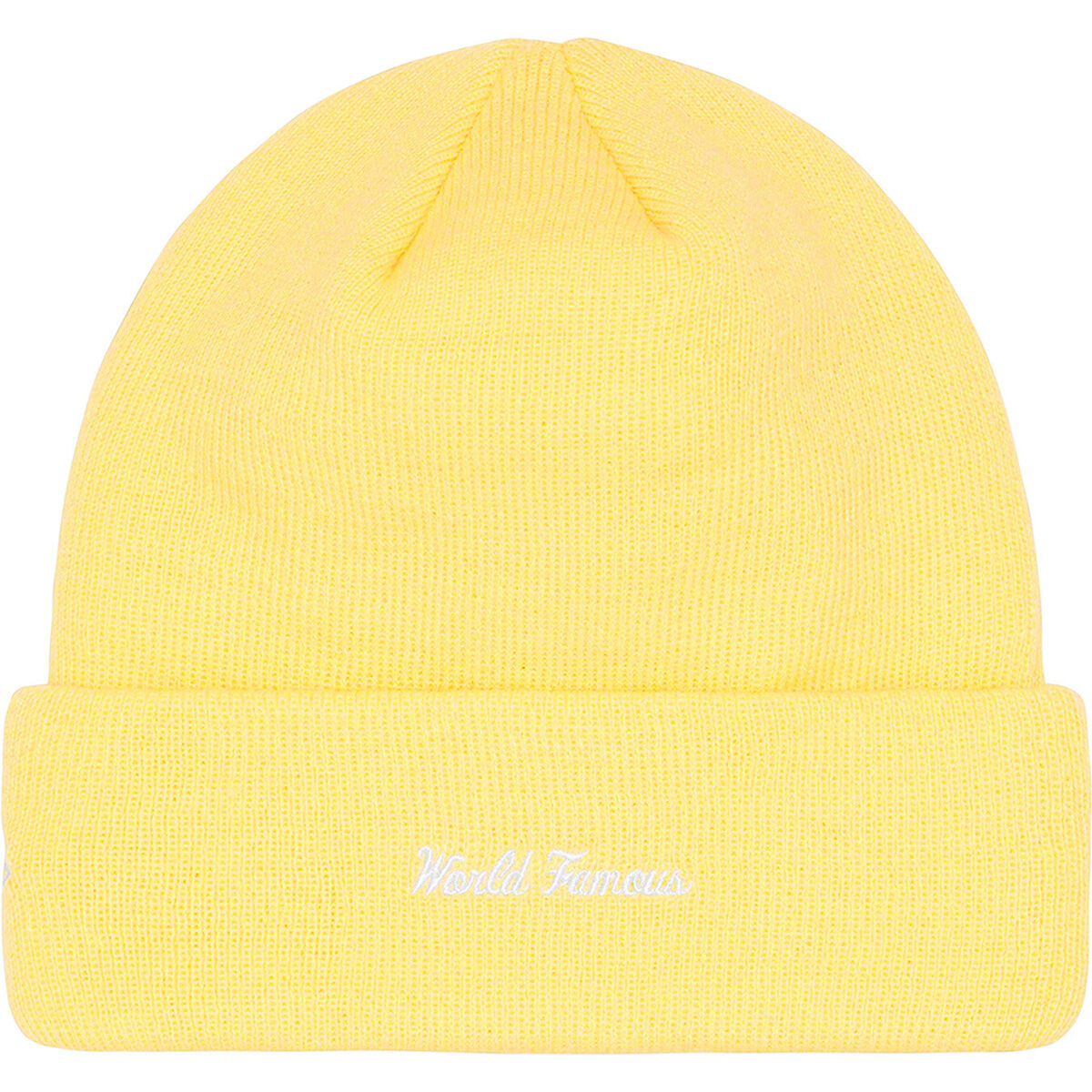 World Building MMXXII Knit Box Logo Beanie Hat (Hi-Vis Yellow