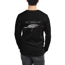 Black vette C6 Sixth Generation Vette Unisex Long Sleeve Tee
