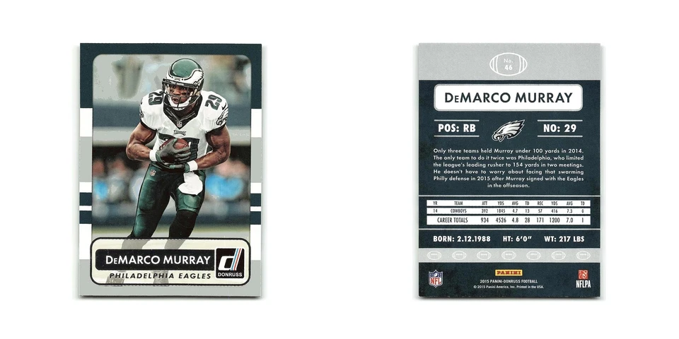 DeMarco Murray 2015 Donruss #46 Philadelphia Eagles Football Card NM - Image 3 of 3