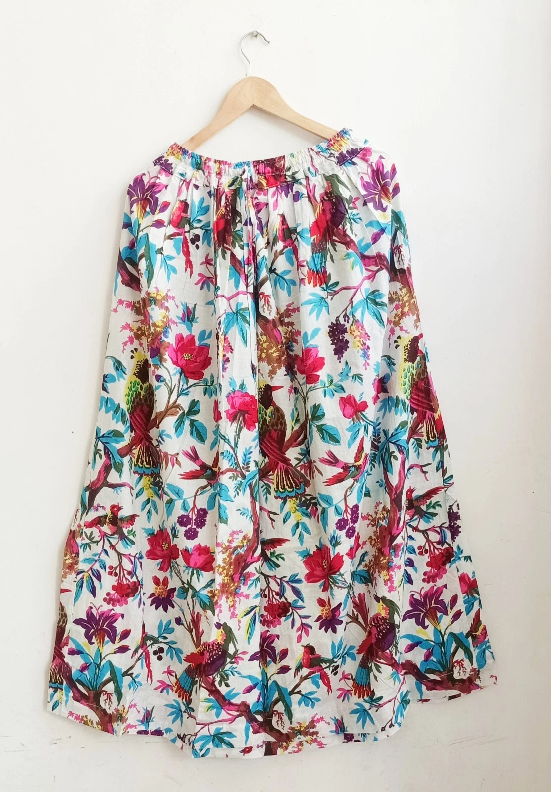 Indian Girls Party Wear Cotton Skirt White Bird Women skirt Beach wear skirt US