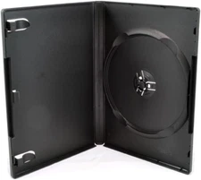 100 Pack Standard 14Mm Black Signle Disc DVD Cases with Outer Clear Sleeve, Mach