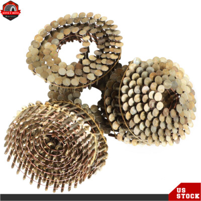 3600 Pack 3/4'' ×.120'' Smooth Galvanized Shank Coil 15 Degree Roofing Nails New