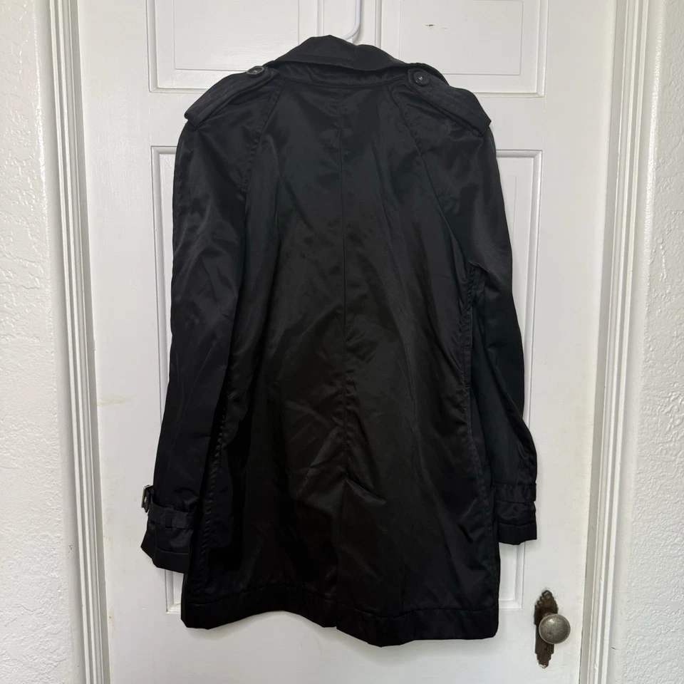 Gabardina Express para mujer negra de doble botonadura talla 10 clásica forrada con cinturón Foto 2 de 4