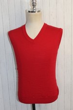 Men's Paul  Shark Vintage Red Wool Vest Gilet Waistcoat Top Size XL