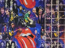 Custom 100% Cotton Woven Fabric R Stones Band Singer Artist 1/4 Yard 9x56