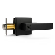 2 Pack Matte Black Door Locks with Same Keys,  Heavy Duty Entrance Door Lever