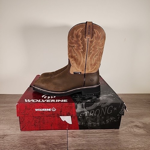 Wolverine Men's Size 10 EW Rancher 10" Square Toe Steel Toe Work Boot Dark Brown - Picture 4 of 9