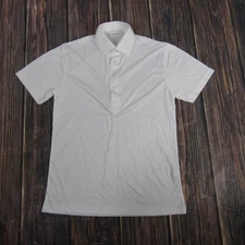 Collars & Co Polo Shirt Mens Small White Dress Collar Short Sleeve Performance