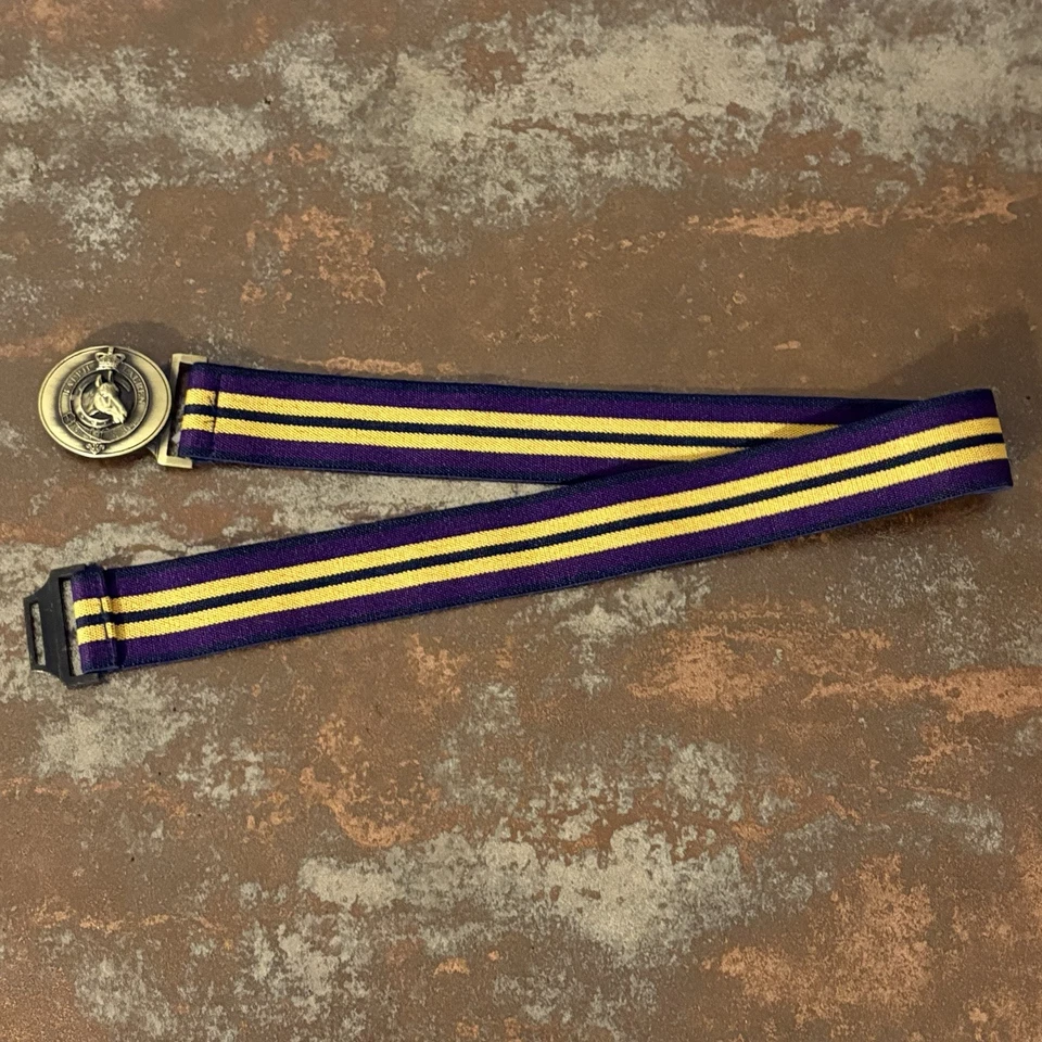 Polo RL Ecuestre Western Rodeo Latón Cabeza de Caballo Hebilla Cinturón Elástico Rayas Foto 2 de 4