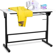 Folding Sewing Table, Multipurpose Sewing Machine Table with Adjustable Shelf, M