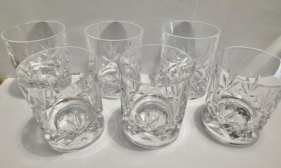 6er Set Whiskybecher geschliffenes Glas Vintage 8,5 cm hoch x 7,5 cm breit