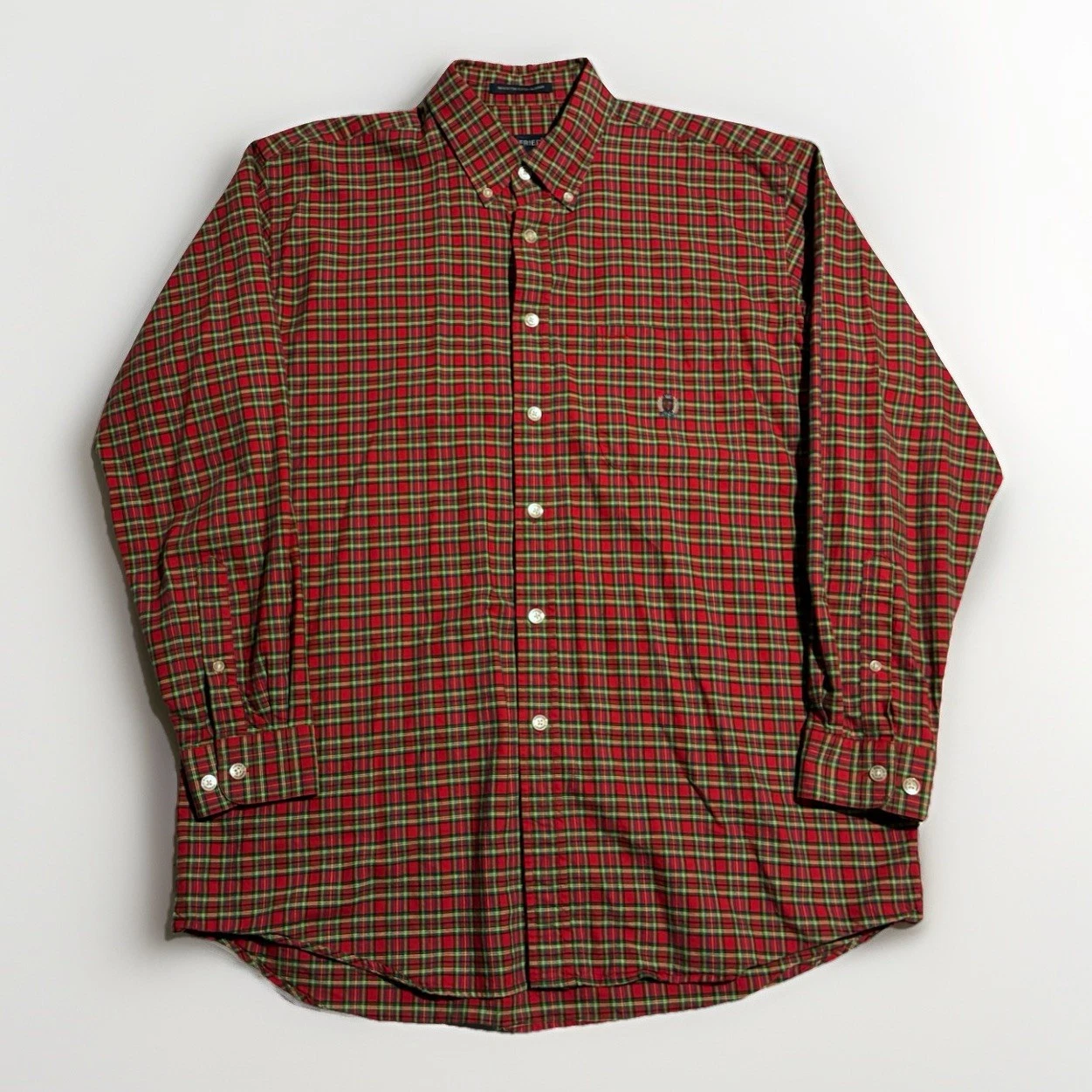 Siegfried Red Green Plaid Cotton Flannel Shirt Mens Large Button Down Hong Kong