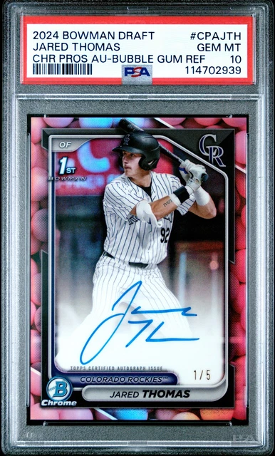 2024 Bowman Draft Chrome Prospct Autos #Cpant Jared Thomas 1/5 PSA 10