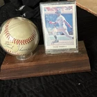 Frank Thomas Autographed Baseball Chicago White Sox Display Stand Leaf Card