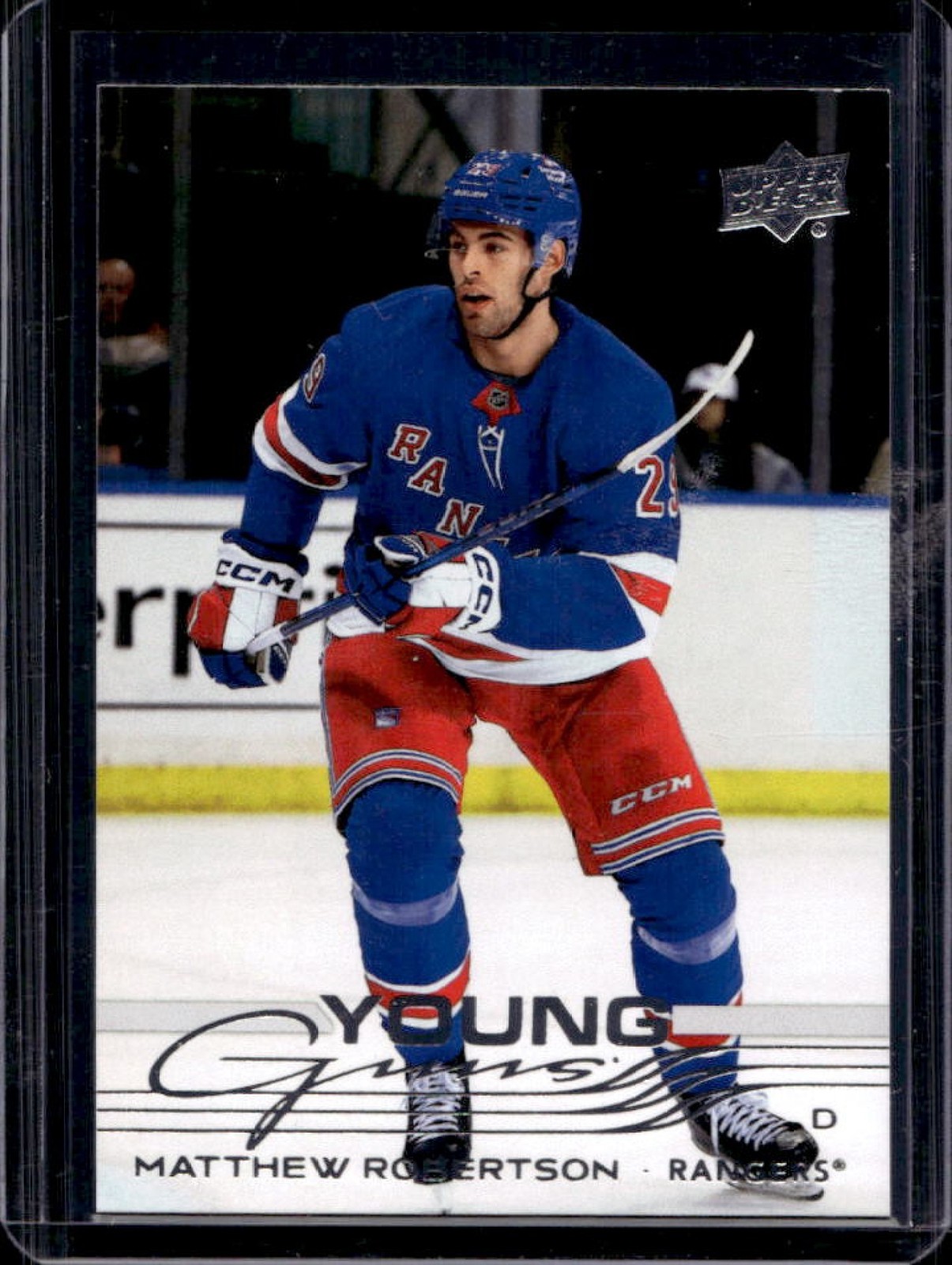 2025 Upper Deck Series 1 Matthew Robertson Young Guns RC #239 Rangers