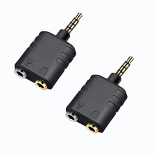 ZJKJHJY 2 Pack 3.5mm 4 Pole Male to 2 x 3 Pole Female Headphone Y Splitter Ad...