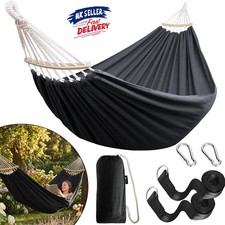 Garden Hammock Camping Canvas Hammock Bed Breathable Hanging Swing Spreader Bar