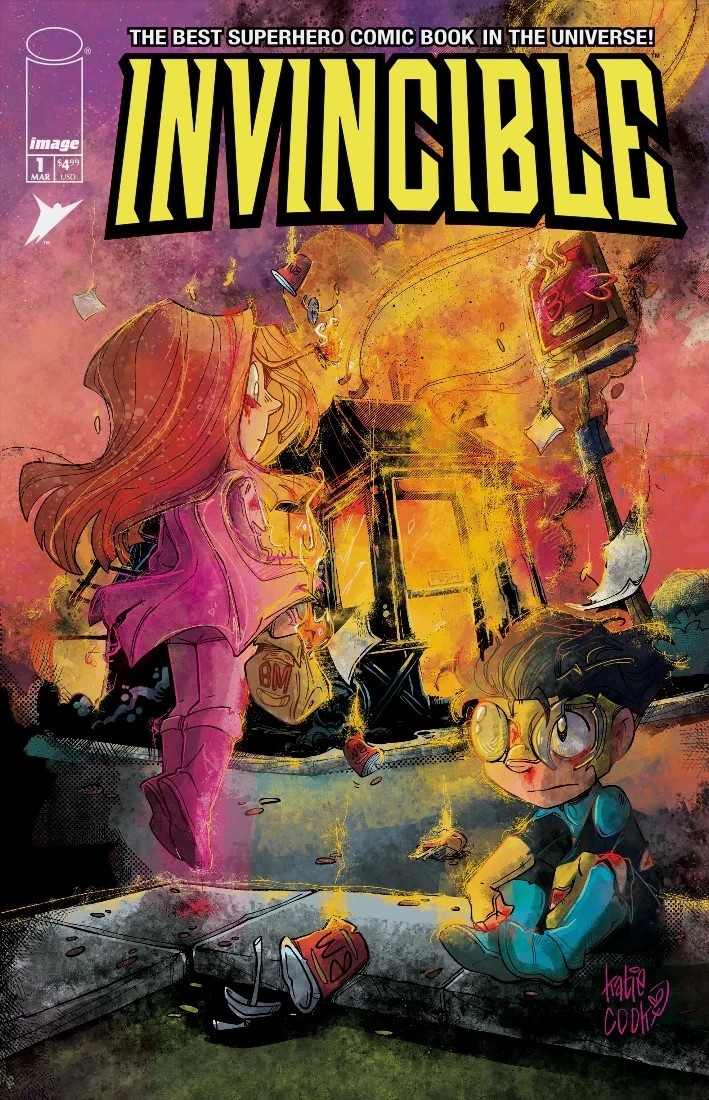 INVINCIBLE #1 - KATIE COOK WRAPAROUND EXCLUSIVE LTD 1500 w/ CLEAR BACKER & COA!