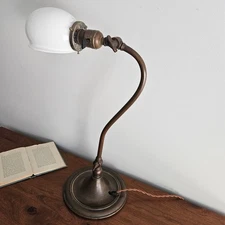 Vintage Bradley & Hubbard Brass Desk Lamp. Antique Goosneck Desk Lamp.