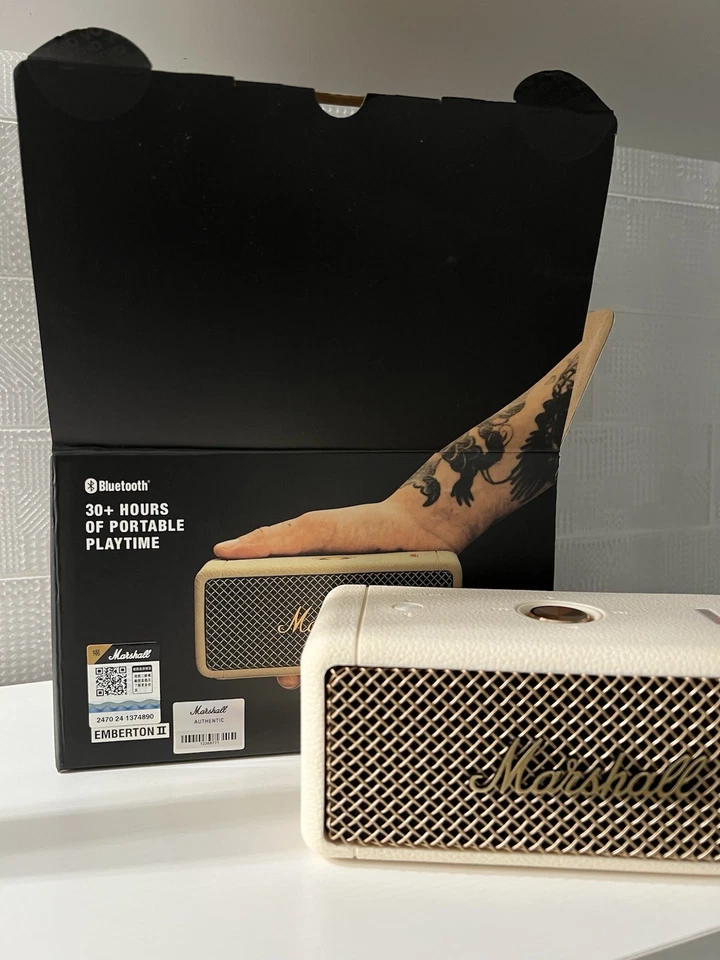 Marshall Emberton II Portable Bluetooth Speaker - Cream Fast Ship- Open Box — 第 2/4 张图片