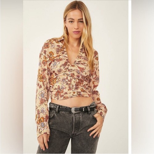 Free People I Got You Cropped Floral Print top
