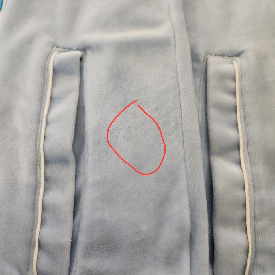 Fila Estudio 丝绒运动夹克男式大号蓝色短袖全拉链 — 第 2/4 张图片