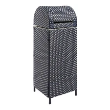 HPM1202B Darla 31.39-Gallon All-Weather Wicker/Metal Swing Top Hideaway Outdo...