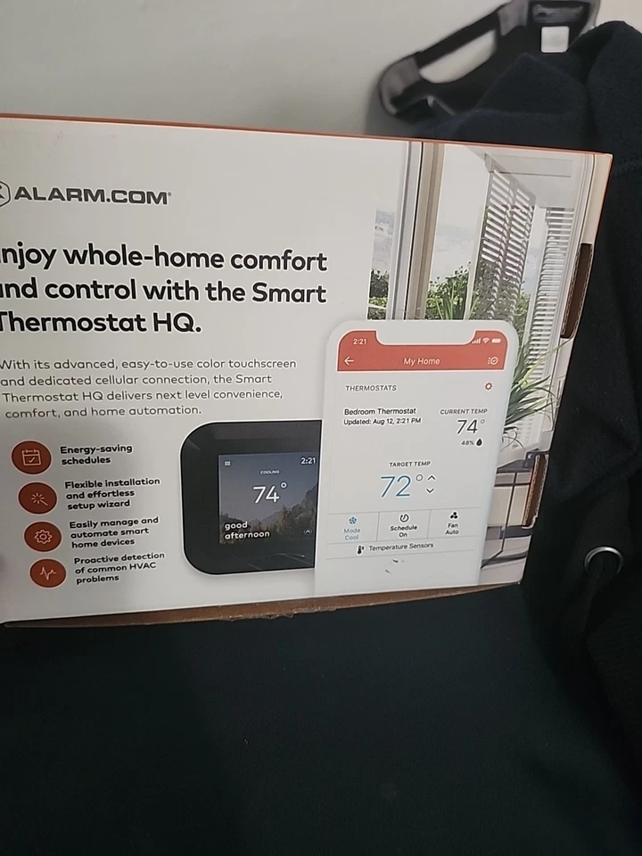 Alarm.com -Wave Smart Thermostat HD/ Water Sensor Black, Brand New still in box - Image 3 of 4