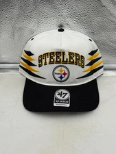Pittsburgh Steelers NFL '47 Brand White TT Diamond Hitch Snapback Adjustable Hat