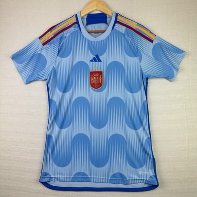 Adidas Spain 2022 Away Shirt Blue Football Jersey Mens Medium M Slim Fit