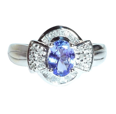 Ring 585 White Gold 0.60ct Diamonds 0.70ct Tanzanite Size: 54/17.2mm Changeable 3.3g