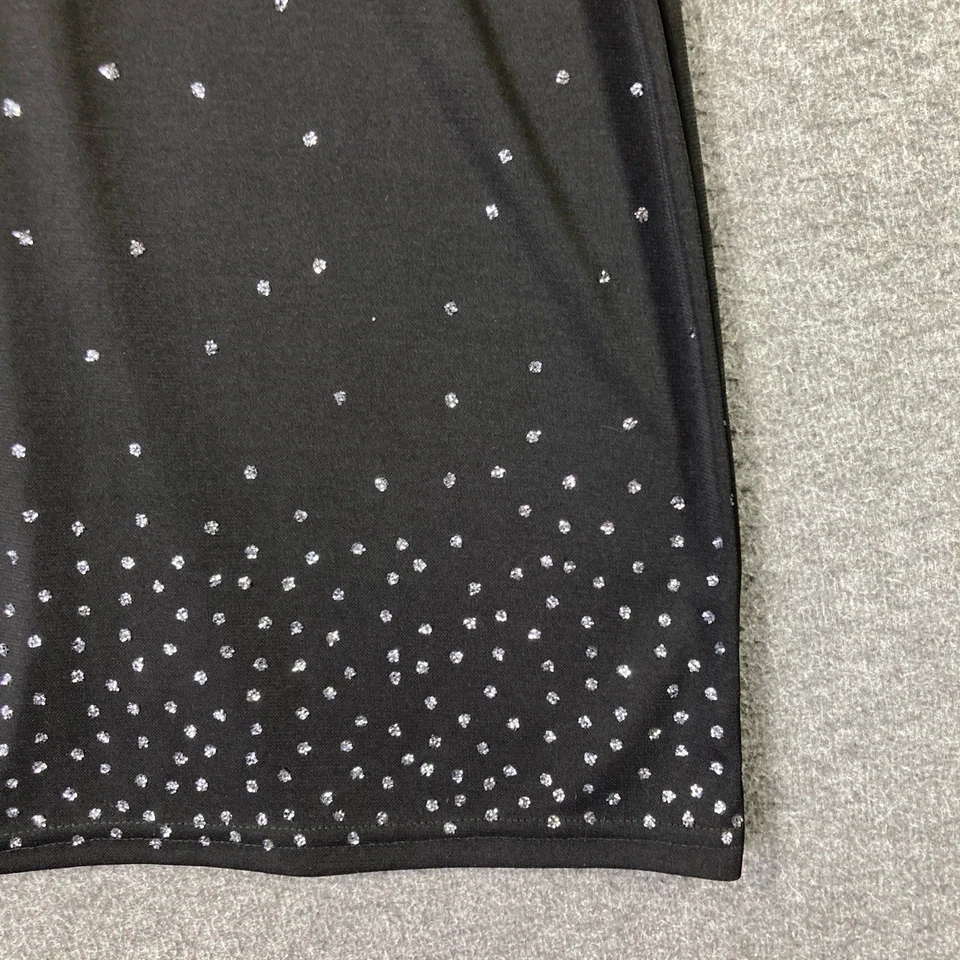 Vestido Y2K BYER TOO para mujer grande negro cruzado corpiño estrás glamour Foto 2 de 4