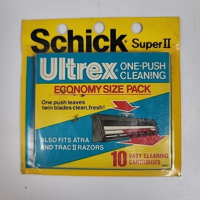 Vintage Schick Super II Ultrex Easy Cleaning Razor Cartridges -New Old Stock