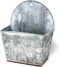 allgala Galvanized Planter Wall Mount Hanging Pot Indoor and Outdoor Decoration