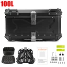 Motorcycle Aluminum Trunk Rear Top Case Luggage Tour Tail Tool Box w/Lock 100L