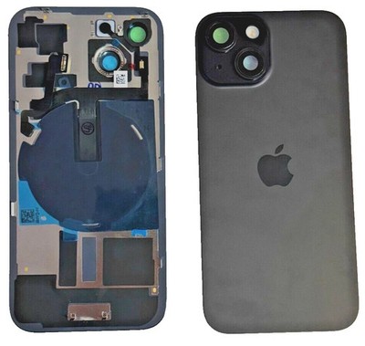 Apple iPhone 15 Backcover Rückseite Rückglas Vormontiert mit NFC Blitz Schwarz