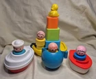 Vintage Fisher Price Tub Tug & Barge/Floating Family Jumbo Little People Bath